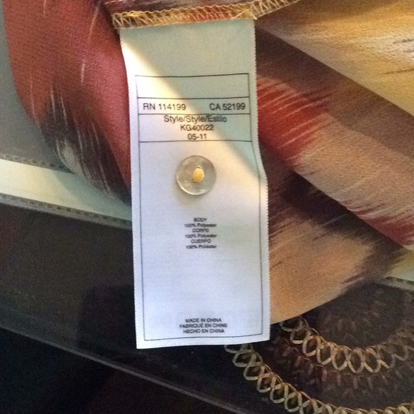 Quiksilver NWOT Sheer Boho Hip Tribal Print Mandarin Collar - Picture 5 of 6